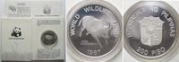 Philippinen PHILIPPINEN 200 Piso 1987 Büffel WWF Silber mit Folder & Zertifikat -