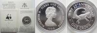 Turks- & Caicos-Inseln  TURKS & CAICOS 1 Crown 1988 Felsenleguan WWF Silber PP