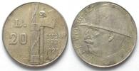 Italien ITALIEN 20 Lire 1923 VITTORIO EMANUELE III. Bronze versilbert -