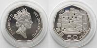 England GROSSBRITANNIEN - PIEFORT 50 Pence 1993 EUROPÄISCHER RAT Silber -