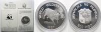 Philippinen PHILIPPINEN 200 Piso 1987 Büffel WWF Silber mit Folder & Zertifikat -