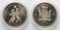 Sambia / Suriname ZWITTERPRÄGUNG 2000 Kwacha / 100 Guilders 1994 FUSSBALL WM Ku-Ni RAR! -