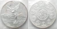Mexiko MEXIKO 5 Onzas 1996 SIEGESGÖTTIN Silber 5 Unzen - 1. Ausgabe - OVP -