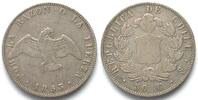 Chile CHILE 50 Centavos 1853 Silber -