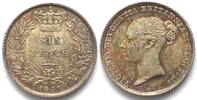 England GROSSBRITANNIEN 6 Pence 1851 VICTORIA Silber ERHALTUNG! -