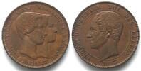 Belgien BELGIEN 10 Centimes 1853 Thronfolgerhochzeit LEOPOLD I. Kupfer ERHALTUNG! -