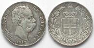  1887 Italien ITALY. 1 Lira 1887 M, UMBERTO I, silver, AU! vz+