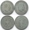  1863 Italien ITALY. 2 Lire 1863 N & 2 Lire 1863 T, Vittorio Emanuele II, silver, VF ss
