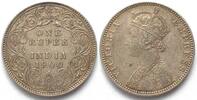 Indien Britisch BRITISCH INDIEN 1 Rupie 1900 B Bombay VICTORIA Silber -