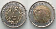 Türkei 1 Lirasi TÜRKEI 1 Lira 2014 ANATOLISCHER ADLER Bimetall -