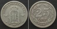 Schweden SCHWEDEN 25 Ore 1880 OSCAR II. Silber -