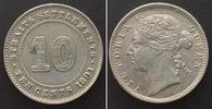 Straits Settlements STRAITS SETTLEMENTS 10 Cents 1891 VICTORIA Silber ERHALTUNG! -