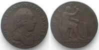 British Tokens - Warwickshire WARWICKSHIRE 1791 WILKINSON Halfpenny copper VF+ -