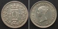 England GROSSBRITANNIEN Maundy 2 Pence 1876 VICTORIA Silber ERHALTUNG!!! -