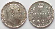 Indien Britisch BRITISCH INDIEN 1 Rupee 1906 EDWARD VII. Silber ERHALTUNG! -