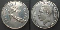 Tansania TANSANIA 1 Shilingi 1966 Ku-Ni, Polierte Platte -