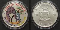 Sambia SAMBIA 5000 Kwacha 2001 ELEFANTEN Silber 1 Unze, matt, FARBE -
