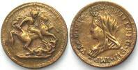 England GREAT BRITAIN. Jeweler's Imitation 1/2 Sovereign ND (about 1920) VICTORIA, brass -