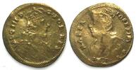 Polen AUGUST III & MARIA JOSEPHA, Nuremberg Counter ca. 1740, brass, 23mm, aVF -