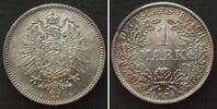 Deutschland - Kaiserreich KAISERREICH 1 Mark 1874 B, Silber J.9, prägefrisch! -