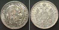 Haus Habsburg ÖSTERREICH K.u.K. 1 Gulden 1885 FRANZ JOSEPH I. Silber ERHALTUNG! -