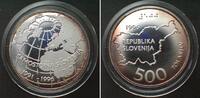 Slowenien SLOWENIEN 500 Tolarjev 1996, 5 JAHRE UNABHÄNGIGKEIT, Silber SELTEN! -