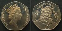 Gibraltar GIBRALTAR 50 Pence 1992 WEIHNACHTEN Ku-Ni -