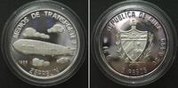 Kuba KUBA 5 Pesos 1988 Zeppelin TRANSPORT Silber RAR! -