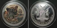 Namibia NAMIBIA 10 Dollars 1995 Leopard MISS UNIVERSE Silber RAR! -