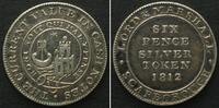 British Tokens - Yorkshire YORKSHIRE, Scarborough. 6 Pence 1812, silver, AU! -