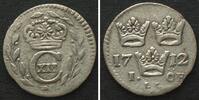 Schweden SCHWEDEN 1 Öre 1712 KARL XII. Silber ERHALTUNG! -