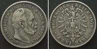 Preussen PREUSSEN 2 Mark 1876 A, WILHELM I. Silber J.96 -