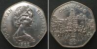 Insel Man ISLE OF MAN 50 Pence 1982 AB, WEIHNACHTEN Ku-Ni -