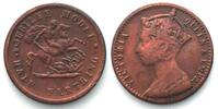 England GROSSBRITANNIEN 1887 JUBILEE MODEL HALF FARTHING VICTORIA Bronze -
