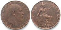 England GROSSBRITANNIEN Penny 1905, EDWARD VII. Bronze ERHALTUNG! -