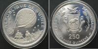 Guinea GUINEA 250 Francs 1970, Mondlandung, 10 JAHRE UNABHÄNGIGKEIT, Silber -