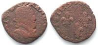 Frankreich FRANKREICH Double Tournois 1593 Saint Palais HEINRICH IV. Kupfer -