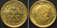Venezuela VENEZUELA 5 Bolivares o.J.(1962) Chacao CACIQUES Gold RAR! -