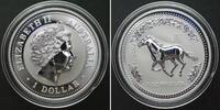 Australien AUSTRALIEN 1 Dollar 2002, Lunar I, JAHR DES PFERDES, Silber 1 Unze -
