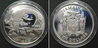 Jamaika JAMAICA 10 Dollars 1981 KROKODIL Silber -