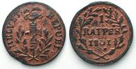 Schweiz HELVETISCHE REPUBLIK 1 Rappen 1801 Billon ERHALTUNG! -