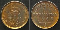 Preussen PREUSSEN Nickelprobe 1 Pfennig 1865 A WILHELM I. -