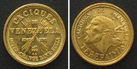 Venezuela VENEZUELA 5 Bolivares o.J.(1962) Terepaima CACIQUES Gold RAR! -