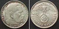 Deutschland - Drittes Reich DRITTES REICH 2 Mark 1938 B (Wien) HINDENBURG mit HK, Silber ERHALTUNG!!! -