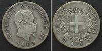 Italien ITALIEN 1 Lira 1863 M Milano BN, VITTORIO EMANUELE II. Silber -