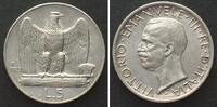Italien ITALIA 5 Lire 1929 VITTORIO EMANUELE III Silber ERHALTUNG! -