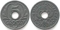 Polen GENERALGOUVERNEMENT 5 Groszy 1939 Zink ERHALTUNG! -