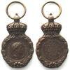 Frankreich - Orden und Abzeichen SANKT HELENA MEDAILLE 1857 NAPOLEON I. Miniatur, Bronze, 31x18mm -