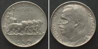 Italien REGNO 50 Centesimi 1925 cont. liscio VITTORIO EMANUELE III nichelio qFDC!!! -