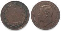 Italien ITALIEN 2 Centesimi 1867 T, VITTORIO EMANUELE II., Kupfer SELTEN! -
